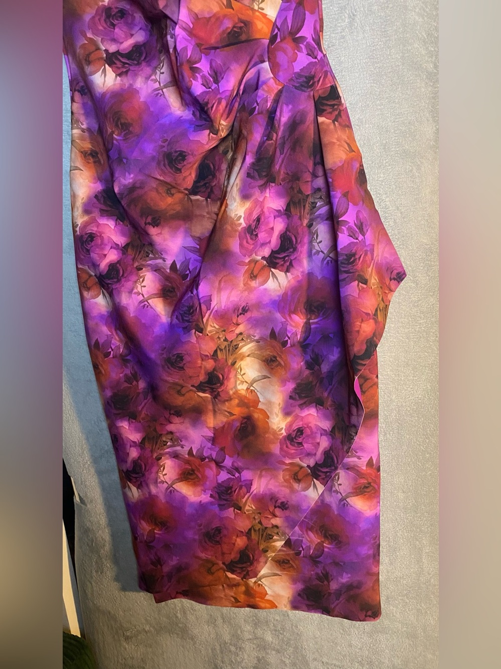 Chiara Boni One-Shoulder Purple & Magenta Abstract Sheath Dress Size Large Us10 - Picture 6 of 11